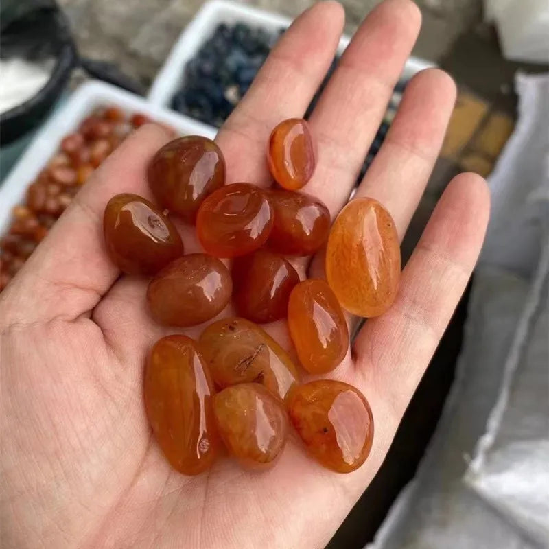 Wholesale Quartz Polished Stones Healing Crystals Tumbled Natural Red Agate Carnelian Tumble Stone Crystal Crafts for Home Decor