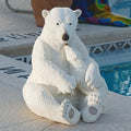 Hot Sale Christmas Decoration Ornament Fiberglass Large White Bear Statue With Scarf