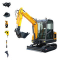 Large Excavators 3.5 Ton Mini Hydraulic Excavator with Thumb Bucket