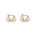 Stylish Imitation Pearl Earrings Double Side Earrings
