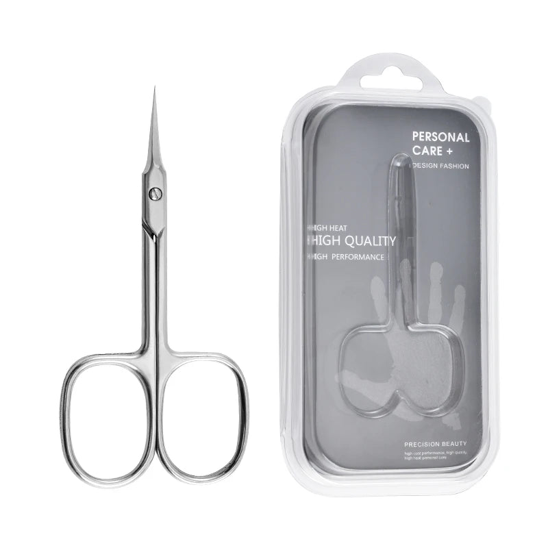 New Arrival Wholesale Russian Curved Blade Stainless Steel Cuticle Manicure Nail Scissor Cuticles Scissors