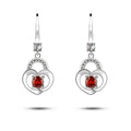New Design China Supplier Factory Cubic Zirconia Drop Earrings Gemstone Double Heart Earrings for Women