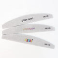 ZIRI Factory Supply Disposable Manicure Tools Double Sided Black Half Moon Nail File with Colorful Core Emery Board