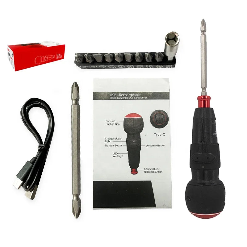 Ananke Tools Lightweight 3.6V Mini Cordless Electric Screwdriver Plastic Handle Industrial DIY OEM Customizable USB Rechargeable