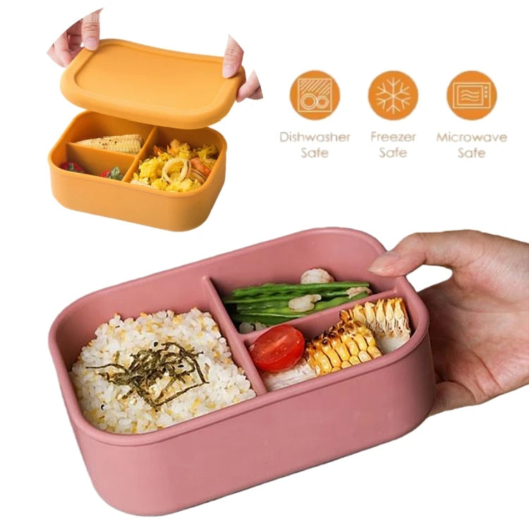 Customization Food Grade BPA Free Silicone Snack Food Storage Container Leak Proof Silicone Lunch Bento Box