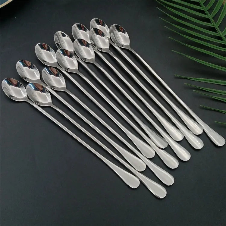 2022 New Arrivals Stainless Steel Flatware Set  Long Handle Stir Spoons Ice Spoon