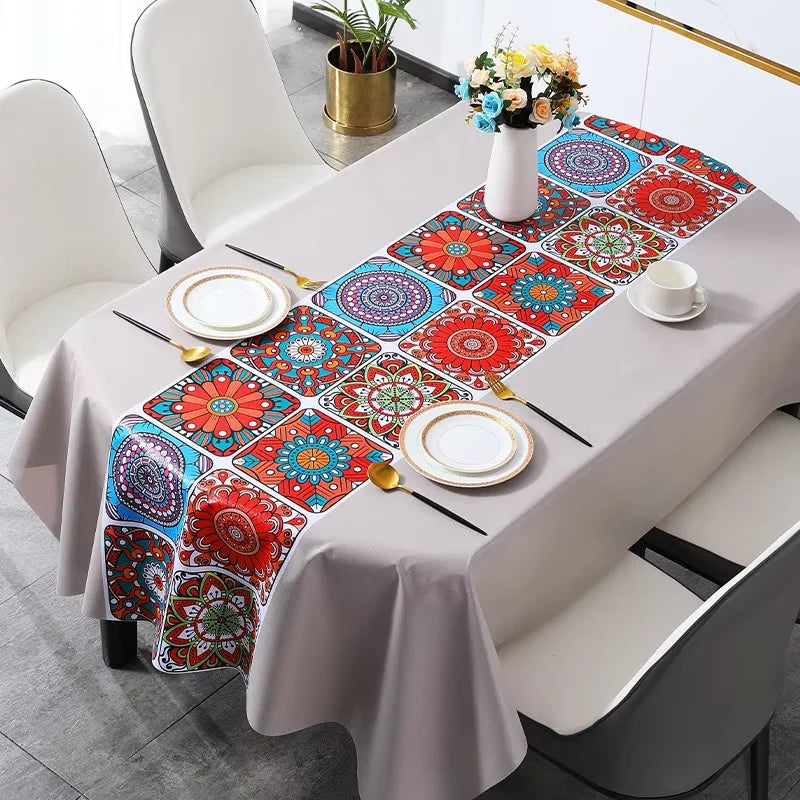 Oilcloth Waterproof Europe Designs pp Non Woven Backed  Perfect Tablecloths for Birthday Party Holiday
