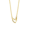 Fashion Jewelry 925 Sterling Silver Necklaces Heart Round Circle Diamond Zircon Gold Plated Necklaces for Women Valentine's Day