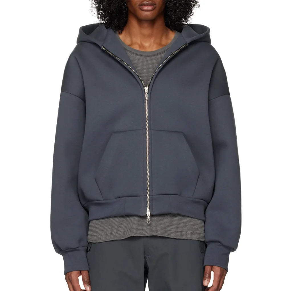 Topshow Sustainable Custom Blank 100% Cotton 400Gsm Men's Zipper Eco Friendly Oversized French Terry 400 Gsm Zip up Hoodie Men
