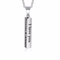 Personalized Couple Stainless Steel Chain Necklaces for Women Engraved Initial Name Vertical Bar Charm Made of Gold Jewelry