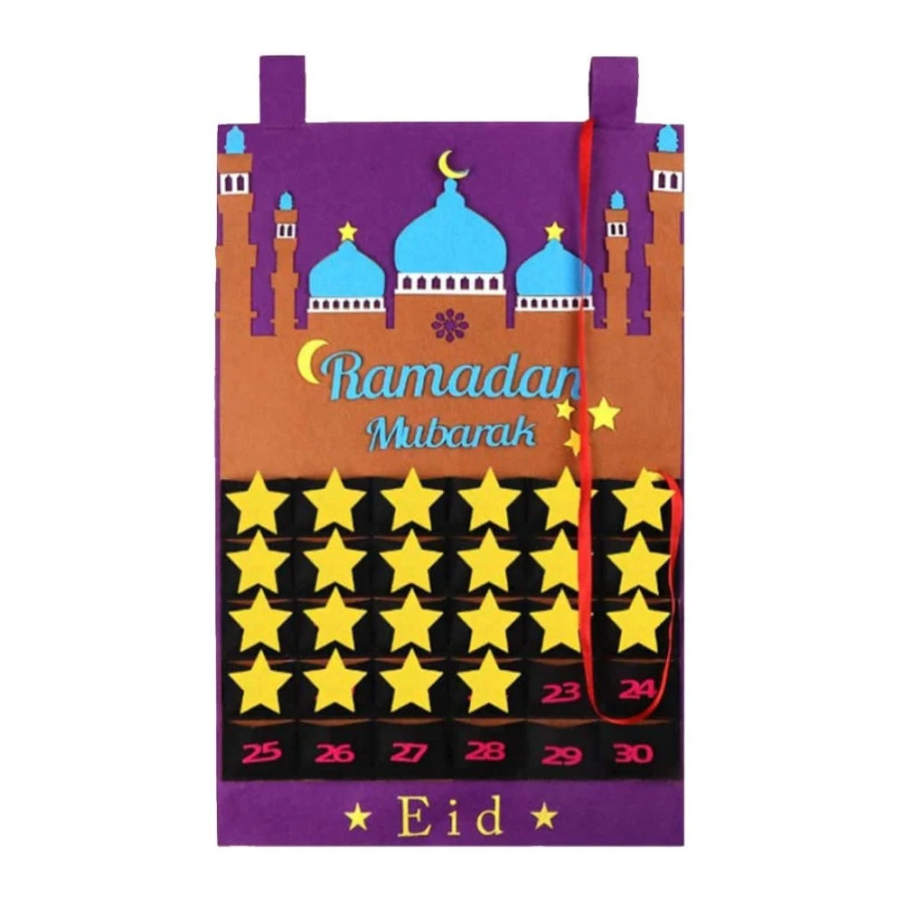 Stock Felt Ramadan  Countdown Calendar  Decorations 30 Days Eid Mubarak Hanging Ramadan Calendar