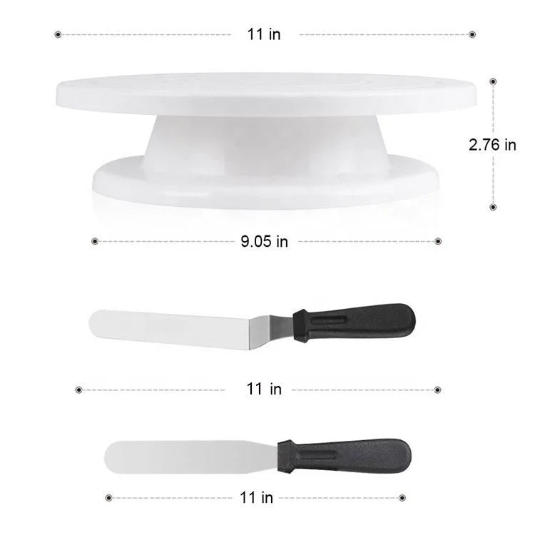 New Product  Cake Turntable Stand SetStainless Steel Cake Turntable Set