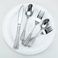 5 PCS SUS304 Stainless Steel Flatware Set with Thick Fish Scale Water Ripple Pattern Handle for Restaurant & Party Eco-Friendly