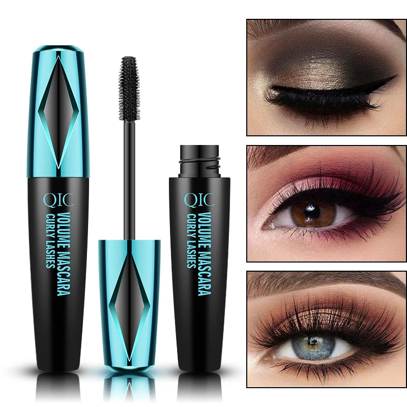 Long-lasting Black Waterproof for Mascara 4D Thick Curl & Lengthening Easy On-Easy Off Mineral Cream with Plump Effect