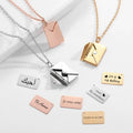 Zhongzhe Factory Envelope Pendant Necklace Custom Love Stainless Steel Jewelry Locket I Love You Valentine Day Mother Day Gift