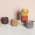 Wholesale Custom Matte Candle Vessels Embossed Empty Cement Container Colorful Concrete Candle Jar Cylinder Design for Christmas