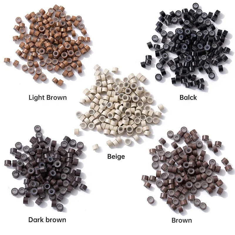 Wholesale 5030 Hair Extension Ring 500pcs/bottle Loop Hair Silicone Ring Aluminum Silicon Micro Beads