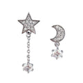 New Hot Fashion 925 Sterling Silver Crystal Star Earrings for Women Girls Gift Fashion Statement Jewelry