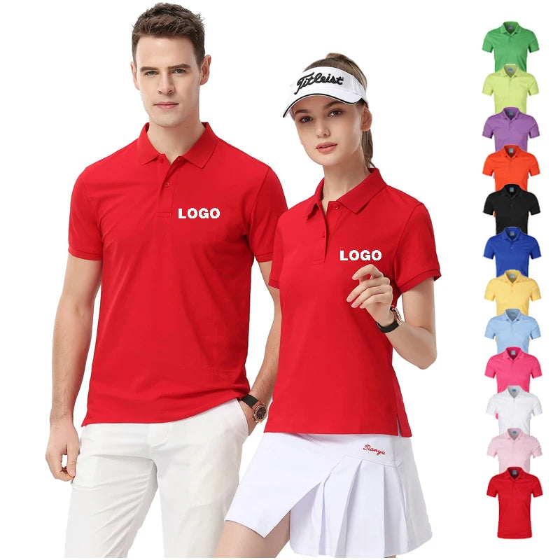 Men's High Quality Plain Cotton Golf Shirts Custom Logo Wholesale Embroidered Printed Blank Tshirts Custom Woven Fabric