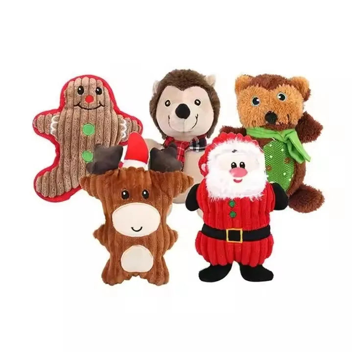 Dog Plush Toy Christmas Squeaky Wholesale Dog Toys Christmas Pet Christmas Toy