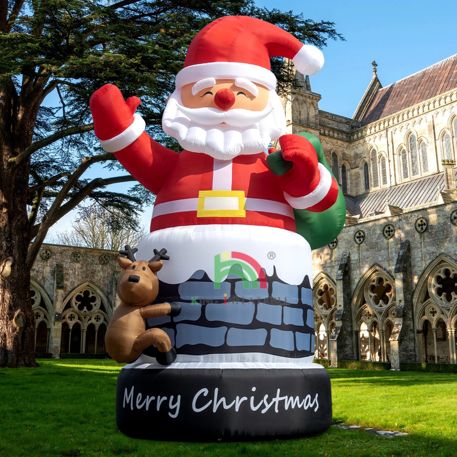 20/26/33FT Giant Inflatable Santa Claus Outdoor Christmas Decoration Xmas Ornament Huge Blow up Santa Claus