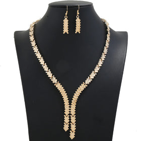 Friends Holiday Gifts Jewelry Metal Punk Earrings Necklace Silver Gold Exaggerated Tassel Jewelry Set Gifts for Women