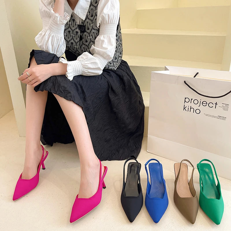 5 Color 35-40 Sandals  Half Shoes Women's  High Heel A116