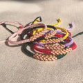 Handmade Cord String Rope Braided Woven 6 Peach Blossom Flower Charm Bracelet Jewelry Friendship Bracelets Bulk