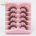 Abestyou 8D Cat Eye Lashes Dramatic Fox Eye for Fake Eyelashes Full Strip Natural Look Handmade Black Cotton Band 5 12-23mm