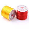 Handmade DIY Elastic Cord Knot Hair Line Beading Flat Crystal Flat Crystal Thread Beads Bracelet Jewelry Finding & Component