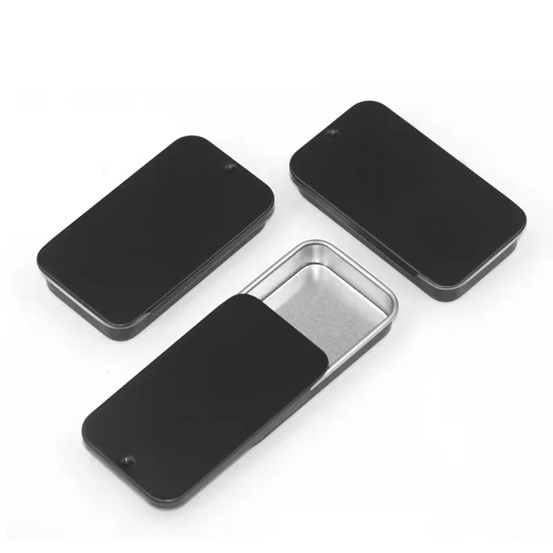 In Stock Custom Printed Empty Portable Tin Box Rectangular Cosmetic Sliding Tin Box case for Slider Tin Box