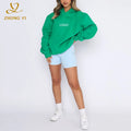 Custom Essential Tapestry Cotton Embossed Puff Print Plain Washed Distressed Vintage Cropped Streetwear Women's Pullover Hoodies