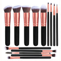 14pcs Rose Gold Professional Makeup Brush Set Premium Synthetic Foundation Blush Eye Shadow Groove Tools for Face
