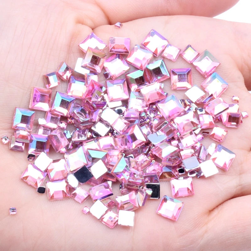 New Style 6mm Acrylic Loose Rhinestones 5000pcs FlatBack Square for Crafts Scrapbooking DIY Clothes Bags Nail Art Decoration