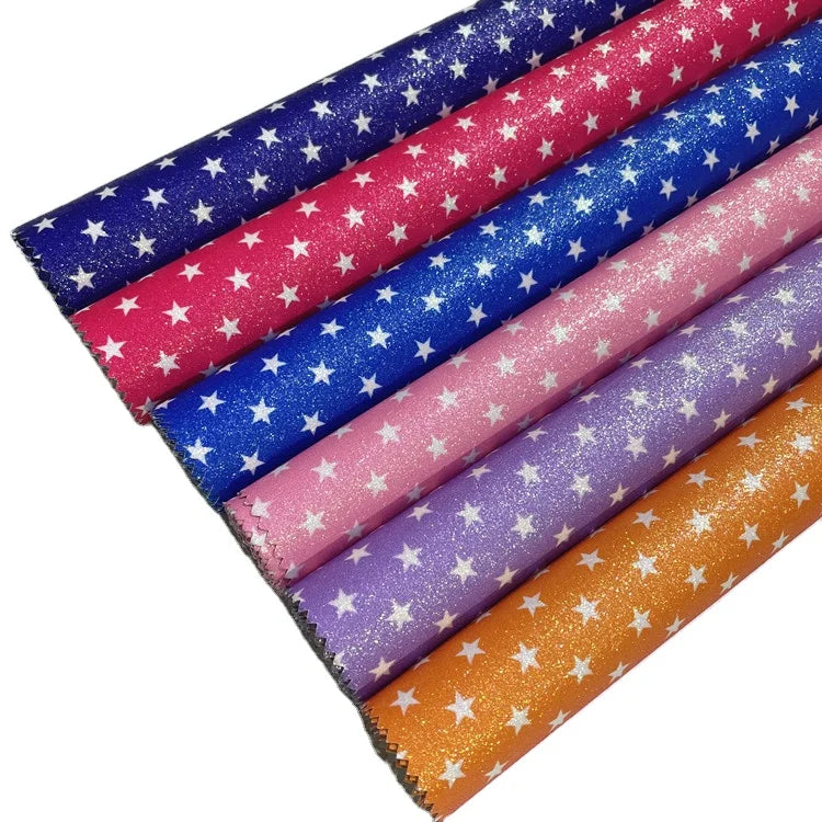 Glitter Faux Leather Roll for Crafts Synthetic Sparkly Leather Fabric DIY