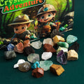 Forest Adventure Natural Stone Raw Stone Ore Box 24 Days Countdown Calendar Decoration Gift Set