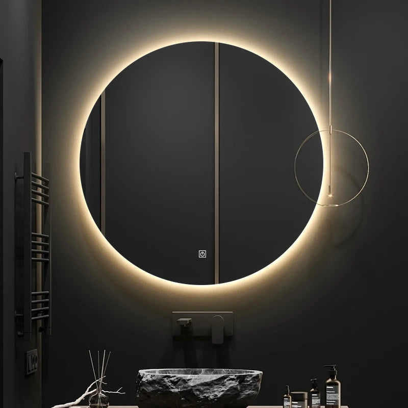 Factory Direct Sale Hotel Round Wall Mounted Decorative Bathroom Led Lighted Frameless Mirror