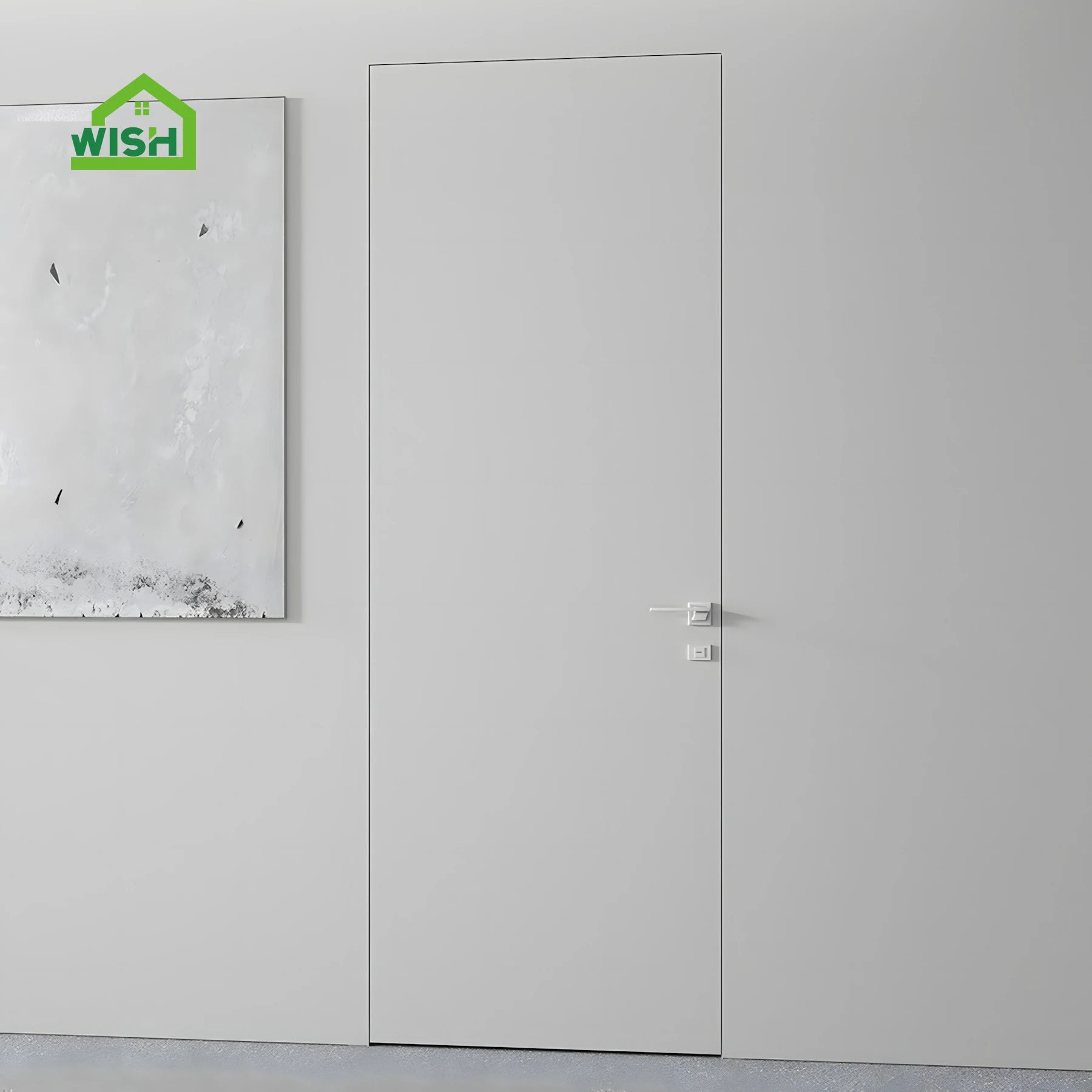 Modern Minimalist Frameless Wood Composite Concealed Invisible Design for Interior Home Use-Dining Workshop Bedroom Secret Room