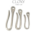 Cloxy Key Ring Fitting Long 50/60/70mm Brass Belt U Hook for Leather Wallet Chain Key Chain Hook Brass Wallet Fish Hook Silver