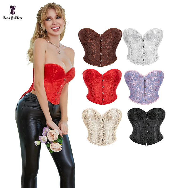 Plus Size S- XXXXXXL Height 23CM  Body Shapewear Top Fashion Short Torso Korset Women 4 Busk Closure Ann Cherry Corset Victory
