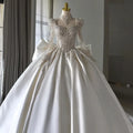 Female Brides Luxurious Elegant Train Deep V-Neck Evening Dress New French Wedding Dresses