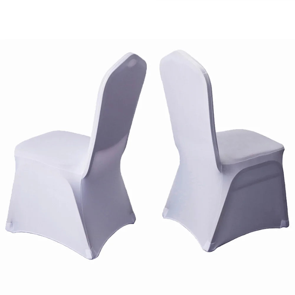 Banquet Hotel Stretch Chair Cover Elastic White Polyester Spandex Chair Slipcovers for Wedding Dining Party Event Decoration
