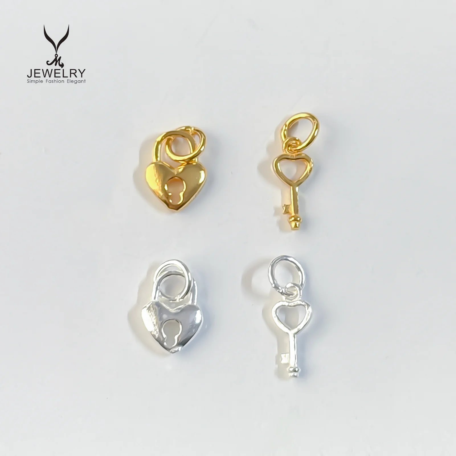 Fashion Lucky Key and Couple Bracelet Necklace Pendant for Jewelry Making 925 Sterling Silver Pendant