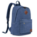 Blue Unisex Anti-Theft Laptop Backpack with USB Waterproof Polyester Lining Characters Pattern Waxed Canvas