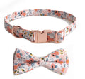 New Floral Rose Gold Full Metal Button Bow Pet Collar
