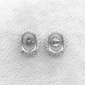 Sterling Silver 7*9/8*10/9*11/10*12mm Semi Mount Stud Earring Empty Frame Blank Setting Base Without Center Stone for DIY Inlay