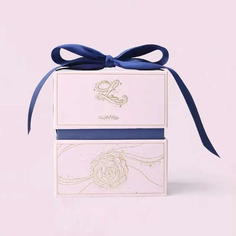 Low Price Pearlescent Gradient Small Present Craft Gift Ring Necklace Bracelet Cufflink Paper Jewelry Box for Packaging