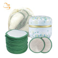 12pack Fashion Makeup Remover Pads Laundry Bag Metal Box Package Washable Reusable Makeup Remover Pads Set