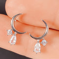 CAOSHI OEM Minimalist Style Crescent Moon Design 3A Zircon Earrings for Women Fashion Silver/Gold Plated CZ Small Stud Earrings