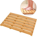 Solid Eco-friendly Natural Bamboo Shower Mat Bathroom Floor Anti Slip Bath Mats Shape Bamboo Shower Mat